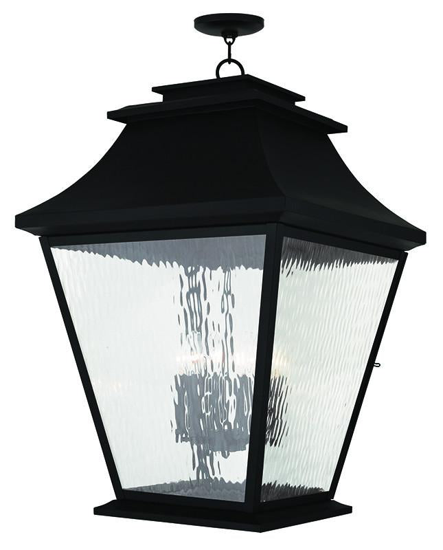 Livex Hathaway 6 Light Black Outdoor Chain Lantern - C185-20253-04
