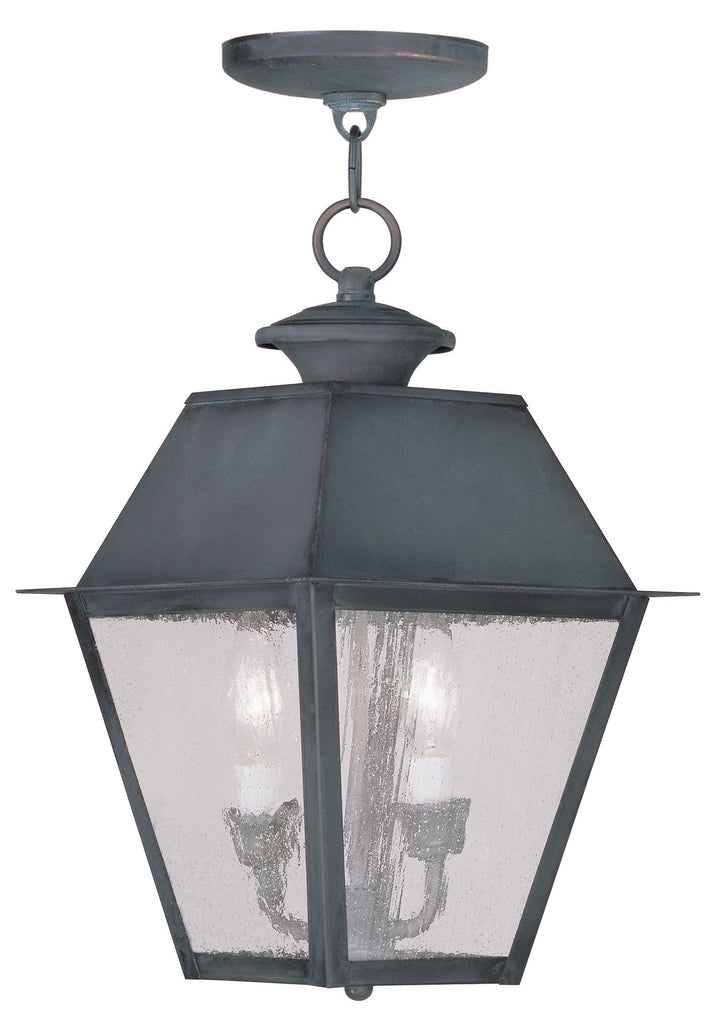 Livex Mansfield 2 Light Charcoal Outdoor Chain Lantern - C185-2167-61
