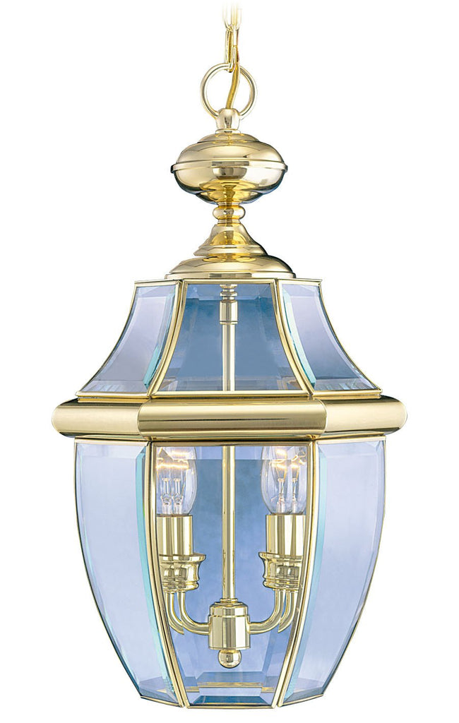Livex Monterey 2 Light PB Outdoor Chain Lantern - C185-2255-02