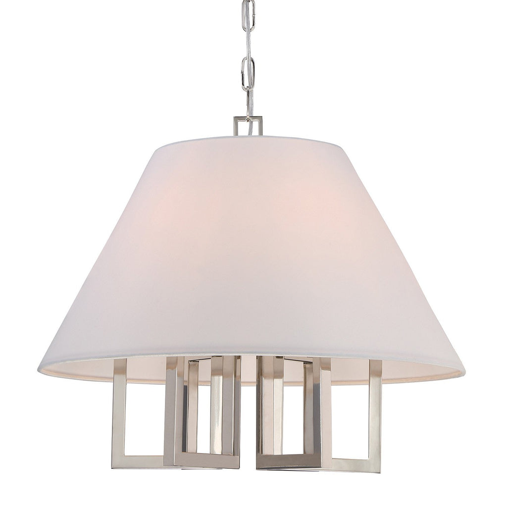6 Light Polished Nickel Eclectic Modern Chandelier - C193-2256-PN