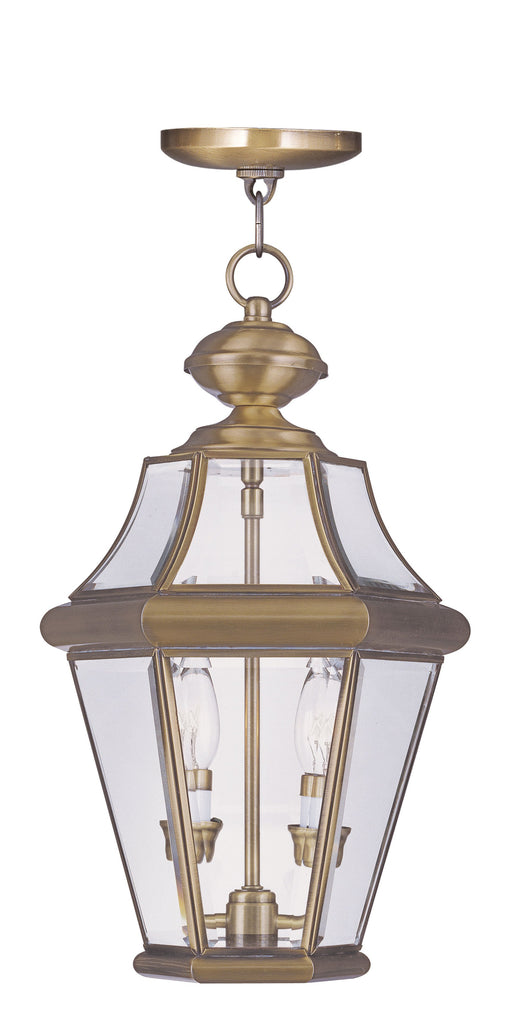 Livex Georgetown 2 Light PB Outdoor Chain Lantern - C185-2265-01