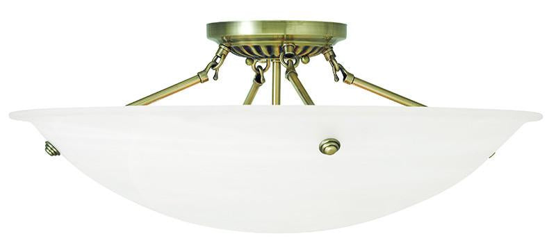 Livex Oasis 4 Light Antique Brass Ceiling Mount - C185-4275-01