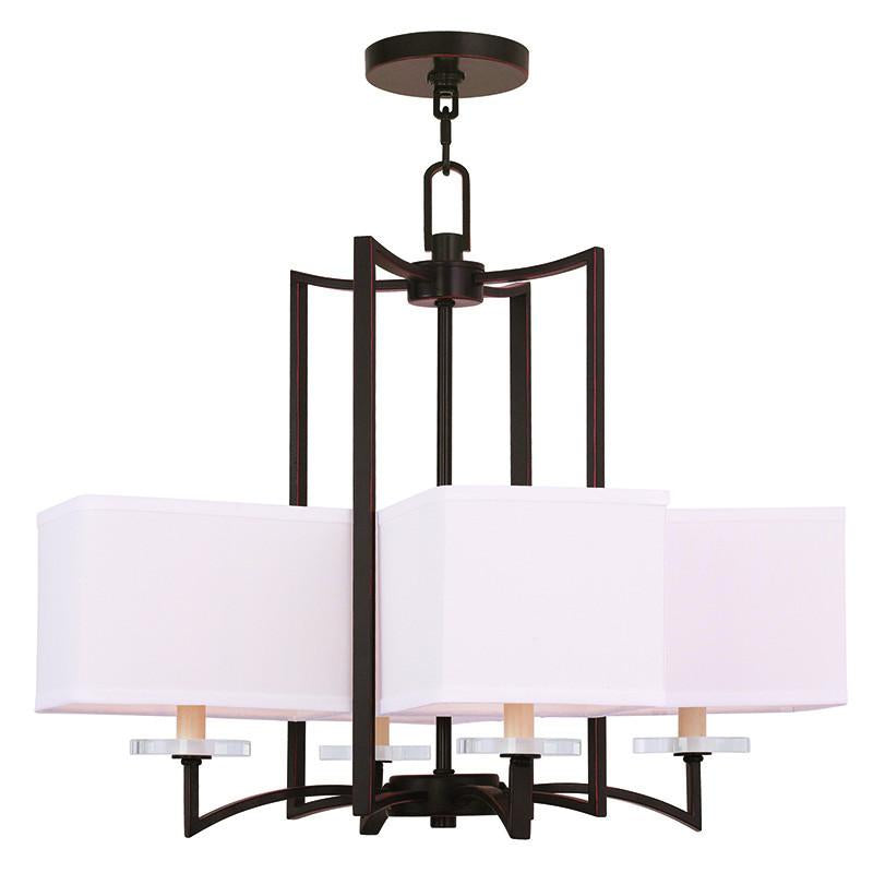 Livex Woodland Park 4 Light Olde Bronze Chandelier - C185-50705-67