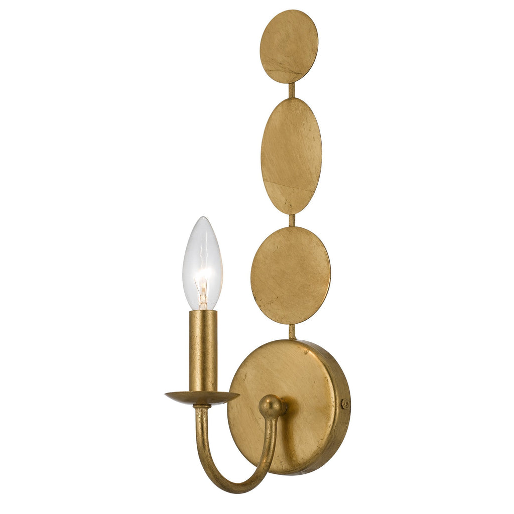 1 Light Antique Gold Eclectic Industrial Glam Sconce - C193-541-GA