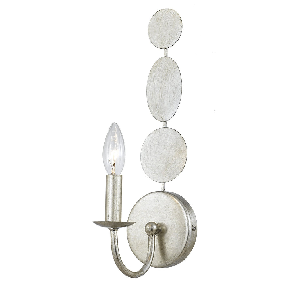 1 Light Antique Silver Eclectic Industrial Glam Sconce - C193-541-SA