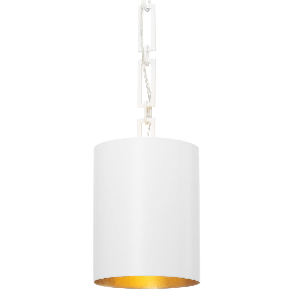 1 Light Matte White + Antique Gold Eclectic Industrial Modern Mini Chandelier - C193-8680-MT-GA