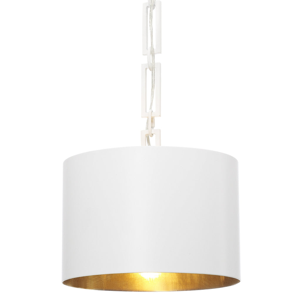 1 Light Matte White + Antique Gold Eclectic Industrial Modern Mini Chandelier - C193-8683-MT-GA