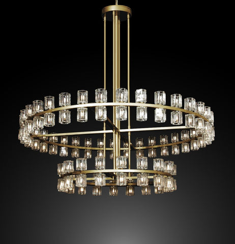 Archanne Round 2-Tier Chandelier Lighting 60" Great For The Family Room, Living Room, Entryway, Foyer, And More - A500-CG/4511/108